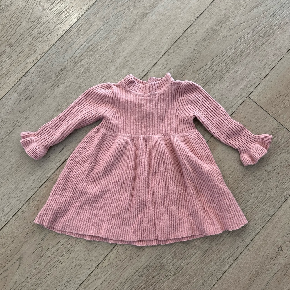 Pink sweater dress